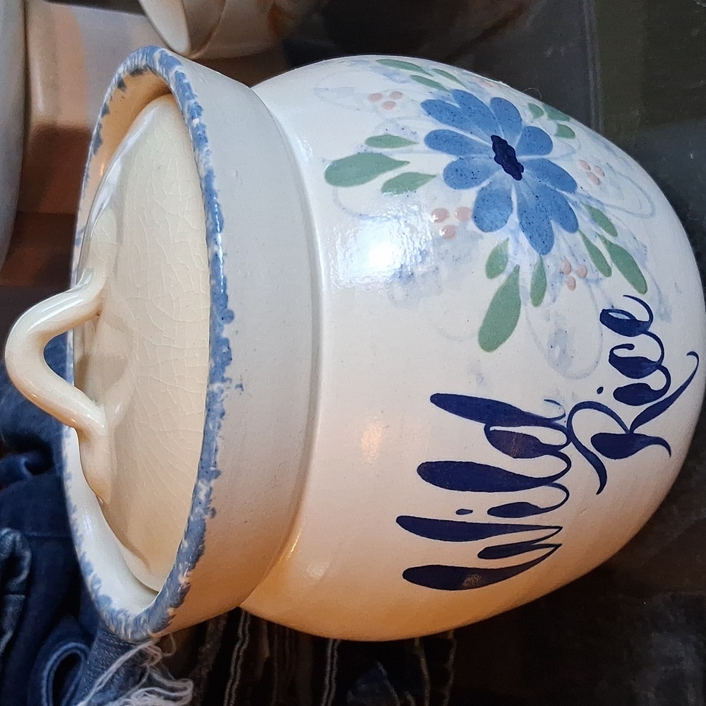 EAST TEXAS POTTERY LIDDED CROCK "WILD RICE"
